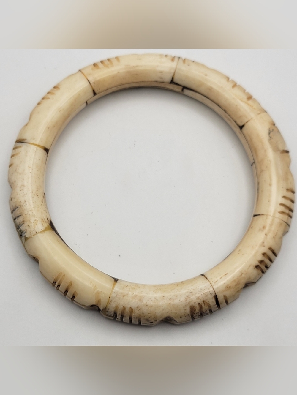 Cream Carved Hoop Bangle Bracelet - Women Jewelry